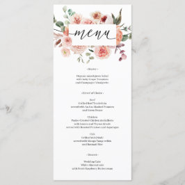 Rustic Country Boho Wedding Brautparty Menu Menükarte