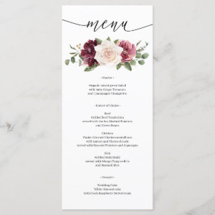 Rustic Country Boho Wedding Brautparty Menu Menükarte