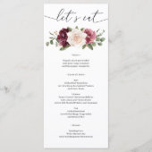 Rustic Country Boho Wedding Brautparty Menu Menükarte (Vorderseite)