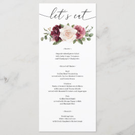 Rustic Country Boho Wedding Brautparty Menu Menükarte
