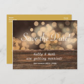 Rustic Country Bokeh Lights Rett Datum Postkarte (Vorne/Hinten)