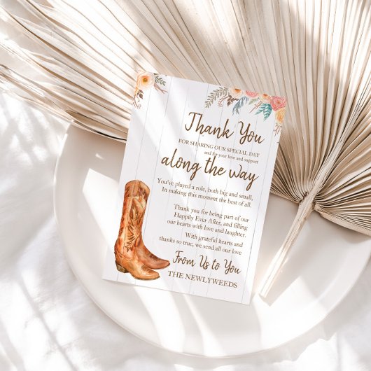 Rustic Country Boots Brautparty Danke Karte