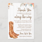 Rustic Country Boots Brautparty Danke Karte (Vorderseite)