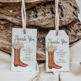 Rustic Country Boots Brautparty Vielen Dank Geschenkanhänger