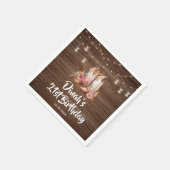 Rustic Country Boots Cowgirl Geburtstagspapier Serviette (Ecke)