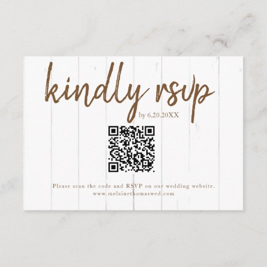 Rustic Country Boots RSVP Card mit QR Code Begleitkarte (Vorderseite)