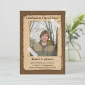 Rustic Country Boy's Abschluss Open House I Einladung (Stehend Vorderseite)