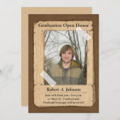 Rustic Country Boy's Abschluss Open House I Einladung (Vorne/Hinten)