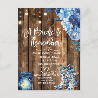 Rustic Country Bridal Shower Invitation Postkarte