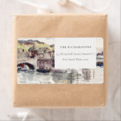 Rustic Country Bridge Riverside Wasserfarbenadress (Insitu)