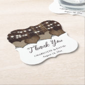 Rustic Country Burlap Barn Wedding Vielen Dank Untersetzer (angewinkelt)