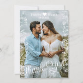 Rustic Country Burlap Foto Hochzeit Danke Karte (Vorderseite)