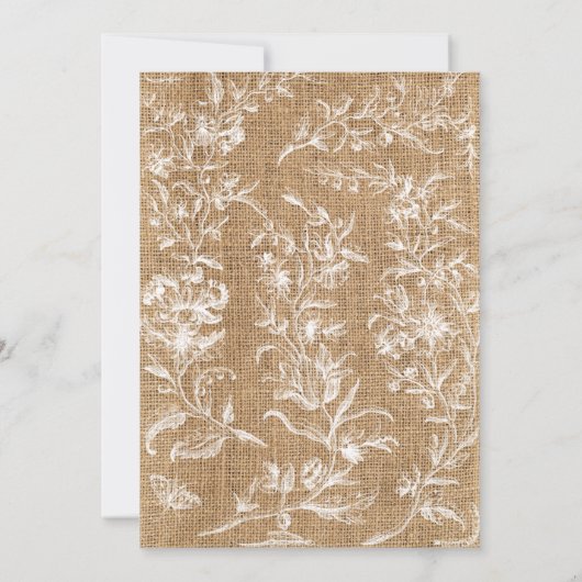 Rustic Country Burlap Foto Hochzeit Danke Karte (Rückseite)