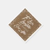 Rustic Country Burlap Happily Ever After Wedding Serviette (Ecke)