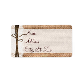 Rustic Country Burlap Lace Twine Address Labels Adressaufkleber