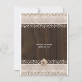 Rustic Country Burlap Lace & Wood Empfang Card Einladung (Rückseite)