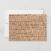Rustic Country Burlap Print Wedding RSVP Karten (Rückseite)