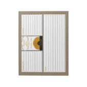 .Rustic Country Burlap Sonnenblumen Hochzeitsplane Notizblock (Rotiert)