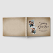Rustic Country Burlap Wedding Foto Gästebuch (Voll)