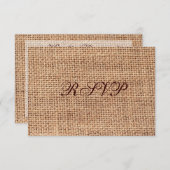Rustic Country Burlap Wedding RSVP Cards (Vorne/Hinten)