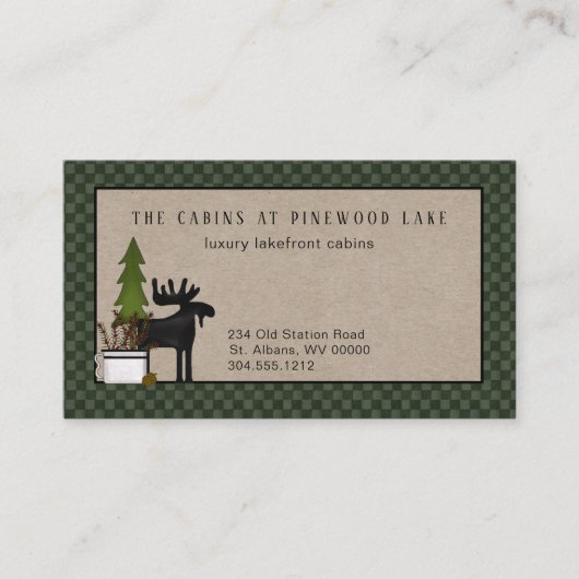 Rustic Country Cabin Lodge Business Card Visitenkarte (Vorderseite)