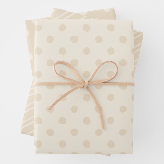 Rustic Country Chic Cream Patterns Geschenkpapier Set