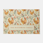 Rustic Country Chicken Family Name Farm Door Mat Fußmatte (Vorderseite)