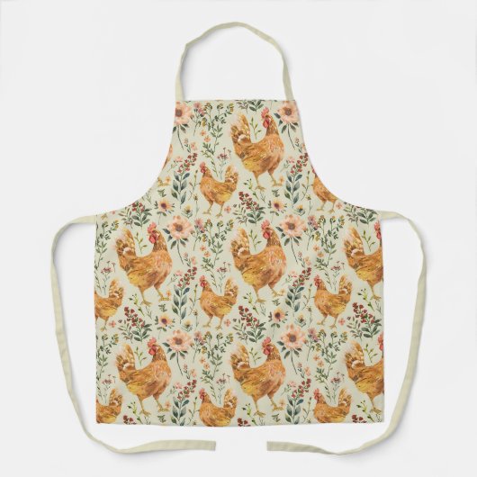 Rustic Country Chicken Pattern Schürze (Vorderseite)
