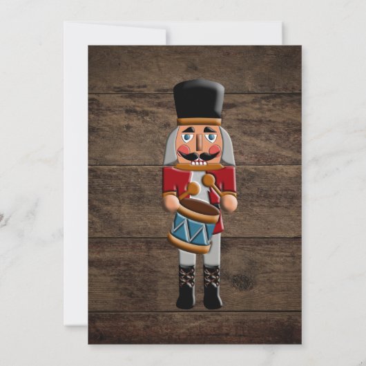 Rustic Country Christmas Nutcracker Einladung (Rückseite)