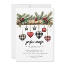 Rustic Country Christmas Party Invitation