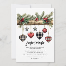 Rustic Country Christmas Party Invitation Einladung