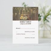 Rustic Country Cowboy Boots Wedding RSVP Karte (Stehend Vorderseite)
