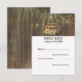 Rustic Country Cowboy Boots Wedding RSVP Karte (Vorne/Hinten)