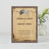 Rustic Country Cowboy hasst Hochzeitseinladung Einladung (Stehend Vorderseite)