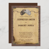 Rustic Country Cowboy hasst Hochzeitseinladung Einladung (Vorne/Hinten)