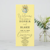 Rustic Country Daisies Baby Yellow Wedding Program (Stehend Vorderseite)