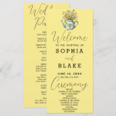 Rustic Country Daisies Baby Yellow Wedding Program (Vorne/Hinten)