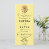 Rustic Country Daisies Baby Yellow Wedding Program (Stehend Vorderseite)