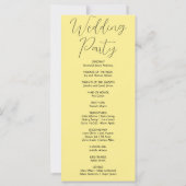Rustic Country Daisies Baby Yellow Wedding Program (Rückseite)