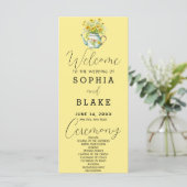 Rustic Country Daisies Baby Yellow Wedding Program (Stehend Vorderseite)