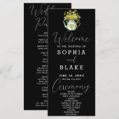 Rustic Country Daisies Black Wedding Program (Vorne/Hinten)
