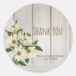 Rustic Country Daisies Daisy Blume Runder Aufkleber