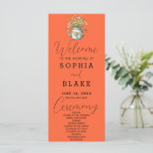 Rustic Country Daisies Pumpkin Wedding Program (Stehend Vorderseite)