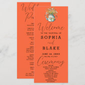 Rustic Country Daisies Pumpkin Wedding Program (Vorne/Hinten)