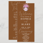 Rustic Country Daisies Tawny Brown Wedding Program (Vorne/Hinten)