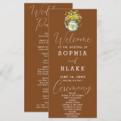 Rustic Country Daisies Tawny Brown Wedding Program (Vorne/Hinten)