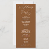 Rustic Country Daisies Tawny Brown Wedding Program (Rückseite)
