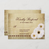 Rustic Country Daisies Vintage Wedding RSVP Cards (Vorne/Hinten)