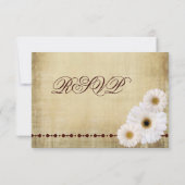 Rustic Country Daisies Vintage Wedding RSVP Cards Karte (Rückseite)