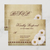 Rustic Country Daisies Vintage Wedding RSVP Cards Karte (Vorne/Hinten)